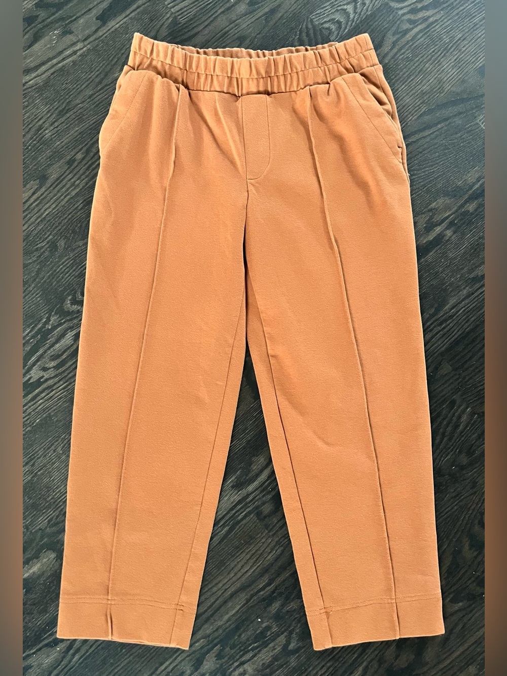 A New Day Rust Camel Pull-On Elastic Waist Cotton Blend Capri Pants Size S